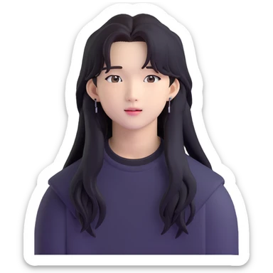 Hyunjin from Stray Kids, K-pop idol with long hair sticker