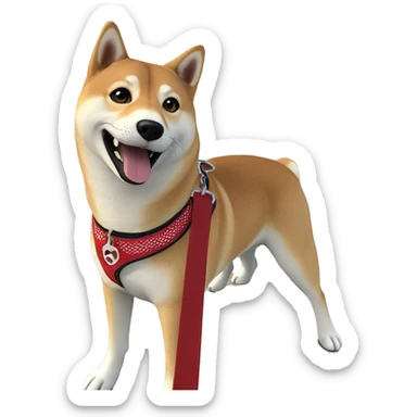 shiba inu enjoying the outdoors sticker