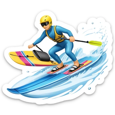 An icon featuring a close-up collage of water skis, splashing water across the surface. The design highlights the motion of the skis cutting through the water. Transparent background emphasizes the thrill of water skiing. sticker