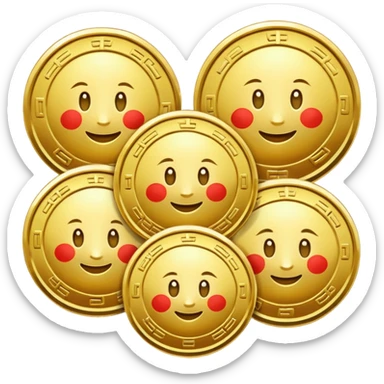 coins, chinese sticker