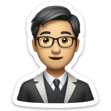 Professor young asian sticker