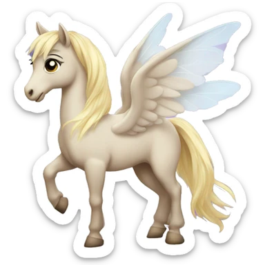 short pony with fairy wings  sticker