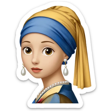 Girl with a Pearl Earring painting sticker
