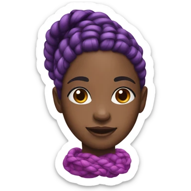 Black girl with purple and pink braids sticker