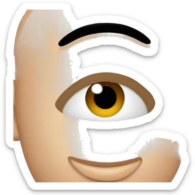 bald man who has beautiful eyes with long eyelashes and nose pierced sticker