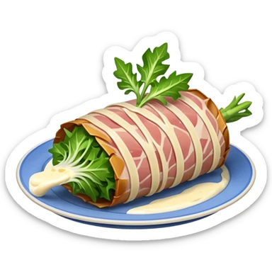 I want a chicory wrapped in ham, with a bechamel sauce over it sticker