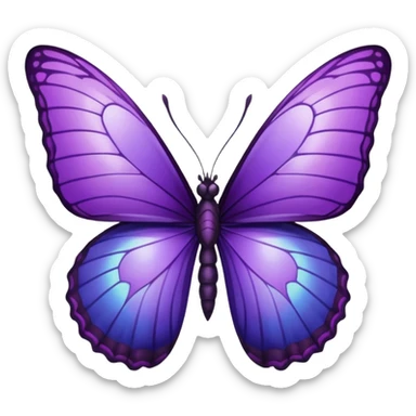 Purple butterfly with sharp ends on each wing sticker