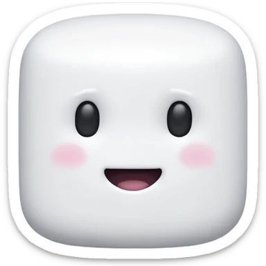No face on white marshmallow, just a marshmallow without a face, without face , no eyes, no mouth sticker