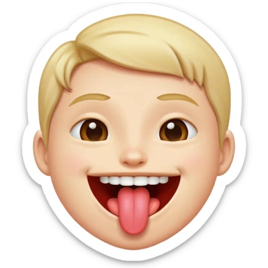 Doing the tongue out trend sticker