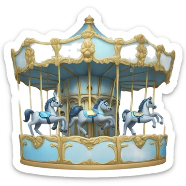 Baby blue carousel sticker