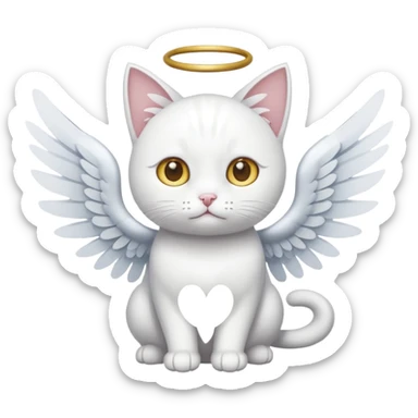 white cat with wings sticker