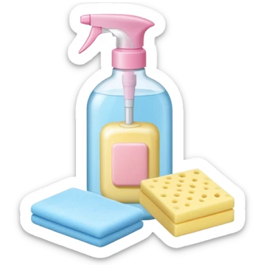 Realistic cleaning essentials with natural color sticker