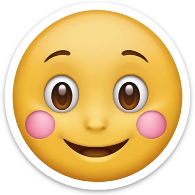 Round, yellow emoji looking left sticker