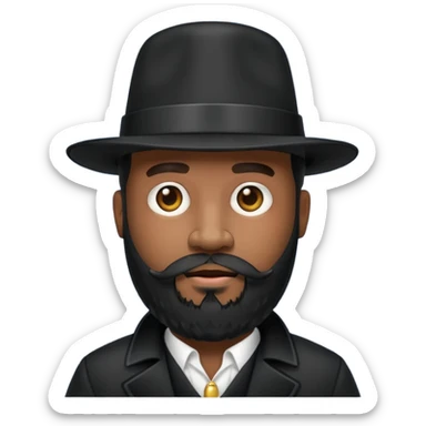 A black pimp with a full beard sticker