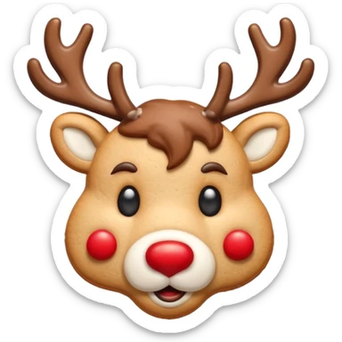 reindeer head shape cookie, no eyes, only have red nose on face sticker