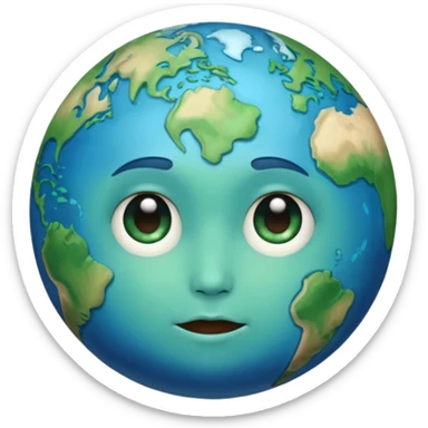 Make a image prompt of the earth with a face sticker