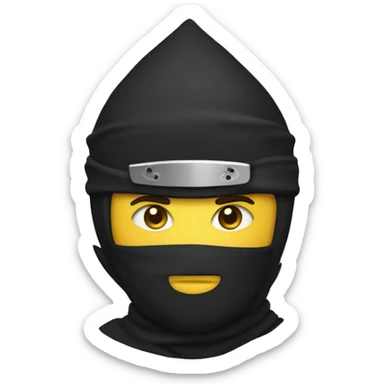 ninja emoji with crown and knife sticker