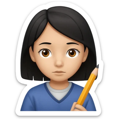 Ders çalışan çocuk sticker