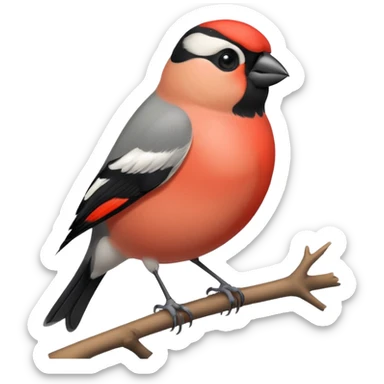 Round and cute bullfinch sticker