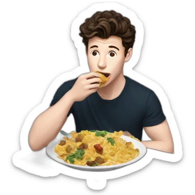 Shawn mendes eating sticker