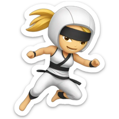 Female White Ninja Warrior Athlete jumping sticker