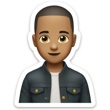 little boy 6 years old buzz cut with black hair light skin spanish  sticker