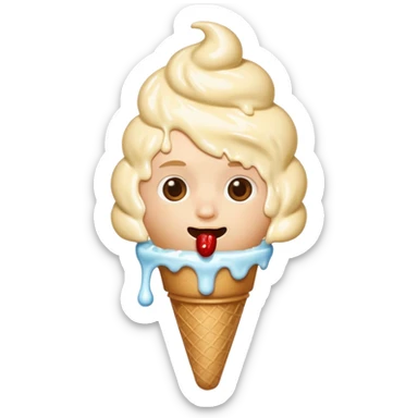 Leo eating ice cream sticker