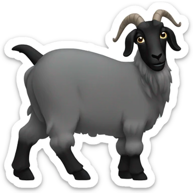 sideways black goat sticker