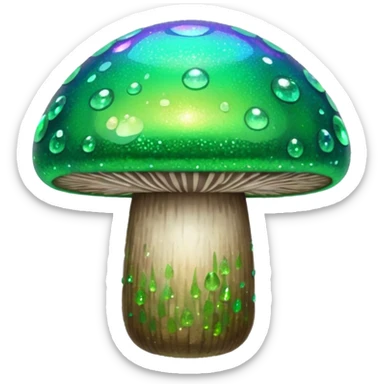 glitter mushroom 1-up sticker