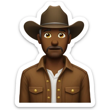 Sad cowboy emoji in the style of Apple’s emojis sticker