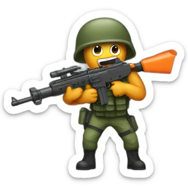 military with carrot as a gun sticker