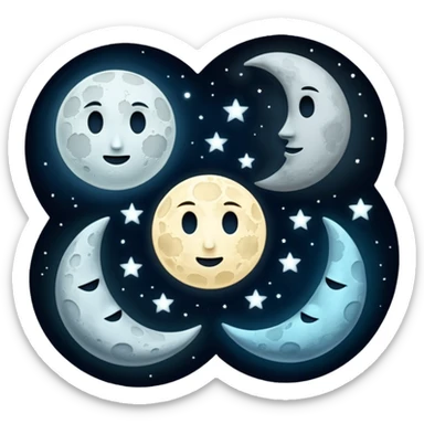 phases of the moon sticker