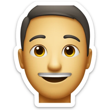 An emoji that is smiling with a cosed eye but only the half of he face is visible sticker