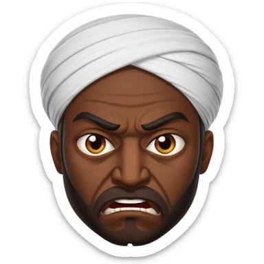 in profile, angry Iranian sticker