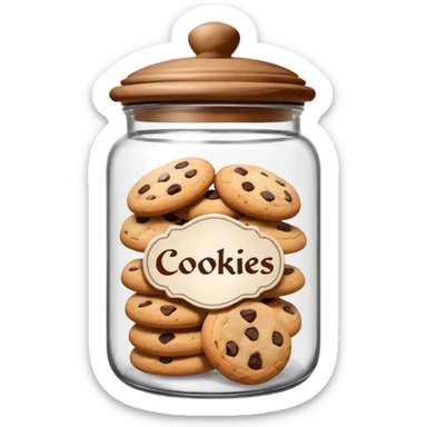 Ceramic jar with “Cookies” label and lid sticker