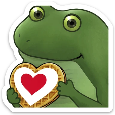 beige heart waffle sticker