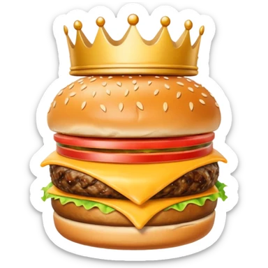 burger with crown sticker