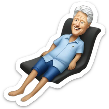bill clinton on the beach sticker