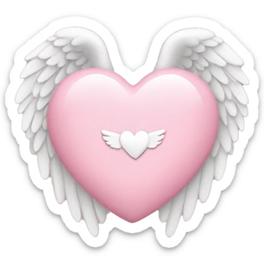 a light pink heart with small angel wings and a halo sticker