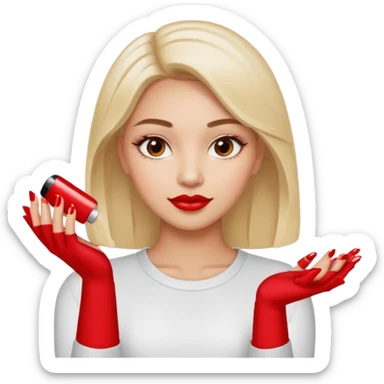A normal human emoji with nails💅 this emoji but without the nail polish, a female with polished nails 💅  sticker