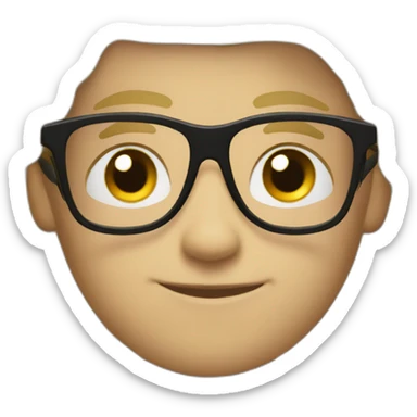 boy with rectangular black glasses and blond spikey hair combed to the left sticker