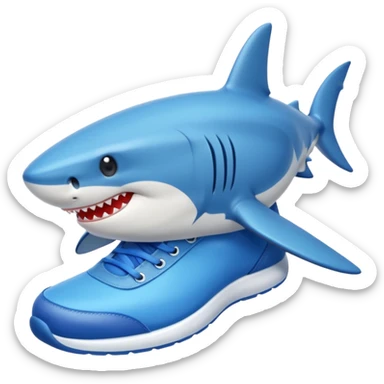 Shark with blue shoes sticker
