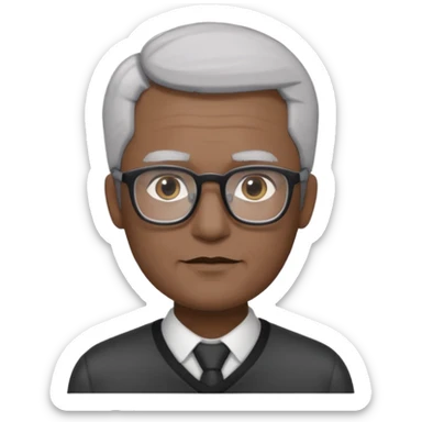 padre con gafas rectangulares poco pello y color blanco y negro sin arujas sticker