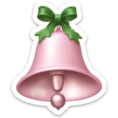 pale pink christmas bell sticker