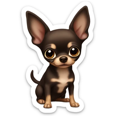 Dark Brown Chihuahua cute Little more light sticker