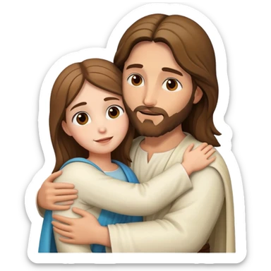 Jesus hugging elisa sticker
