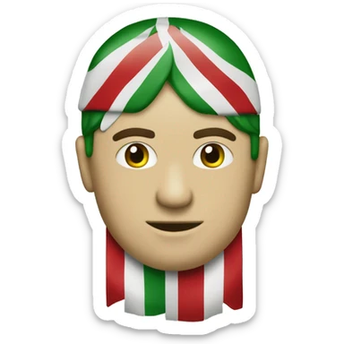 Bandera roja con líneas verdes y blancas sticker