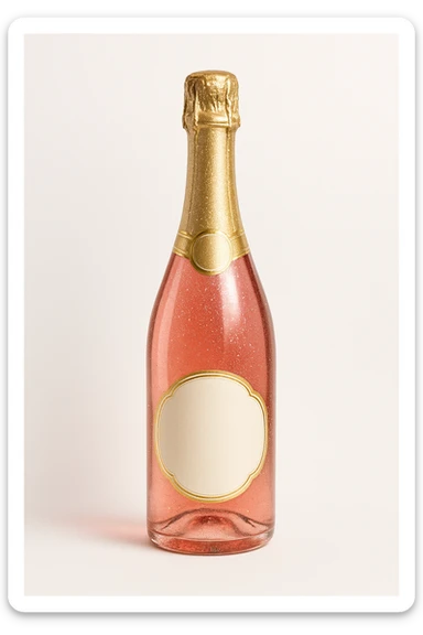 pink champagne bottle sticker