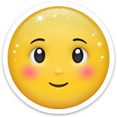 Generate a high-quality 3D cartoon-style emoji of yellow glitter, sparkling effect, smooth gradient colors, rounded and cute appearance, simple white background, high-resolution.
 sticker