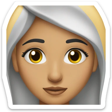 Arab gilrl with fake lashes , straight eyebrow and  straight hair sticker